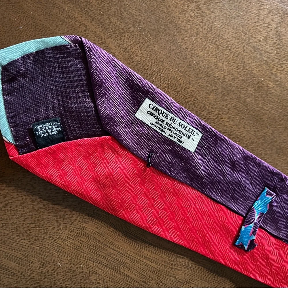 Men’s Vintage Cirque Du Soleil World Premiere Montreal May 1987 Silk Neck Tie